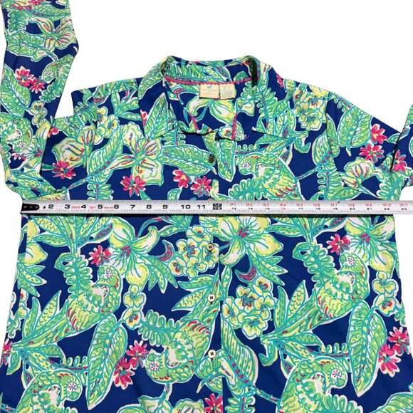 Caribbean Joe Women's Tropical Floral Button-Down Shirt Long Sleeve | Large - Picture 6 of 10